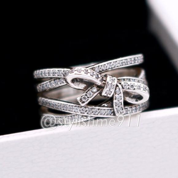 AUTHENTIC PANDORA Delicate Sentiments Statement Ring - 190995CZ - Picture 1 of 13